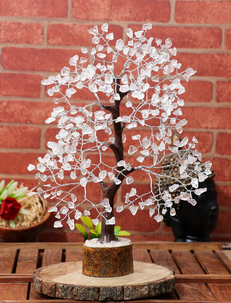 Crocon Clear Quartz Gemstone Tree of Life - Handmade Crystal for Positive Energy, Chakra Money Tree Bonsai - Feng Shui Decor, Healing Crystals - Attract Good Luck, Meditation Accessories, Spiritual Gift - Image 4